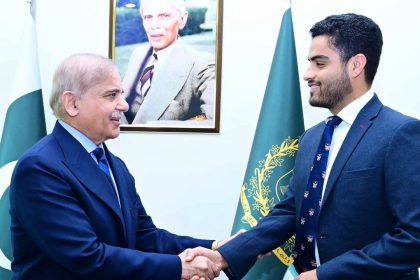 President of Oxford Union at Oxford University Israr Khan Kakar calls on Prime Minister Muhammad Shehbaz Sharif in Islamabad.