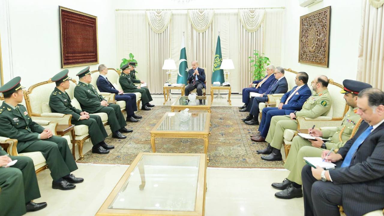 People’s Liberation Army of China's Ground Forces Commander General Li Qiaoming calls on Prime Minister Muhammad Shehbaz Sharif in Islamabad.